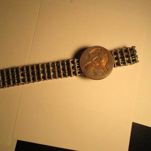 Unisex Timing Chain Belt w/Hammer & Sickle Buckle